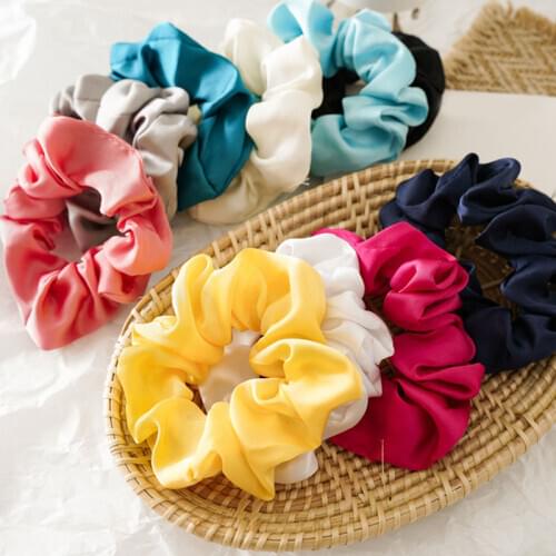 Women Silk Scrunchie Elastic Handmade Multicolor Hair Band Ponytail Holder Headband Hair Accessories