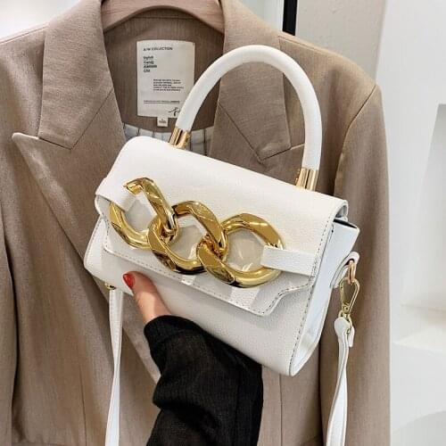 Luxury Small Thick Chain Designer Tote 2021 PU Leather Crossbody Bags with Short Handles Womens Shoulder Purses and Handbag