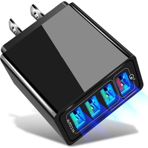USB Charger 4-port Fast Charge Wall Charger Adapter for Mobile Phone Charger Tablets Fast Wall Chargers