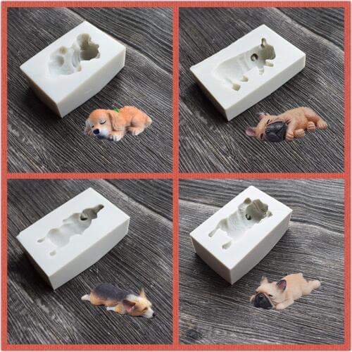 Mini puppy chocolate mold dog fondant cake decoration mold jewelry silicone mold