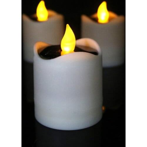 1pc Solar Powered LED Candle Light Yellow Flicker Tea Lamp for Festival Wedding Party Home Decor