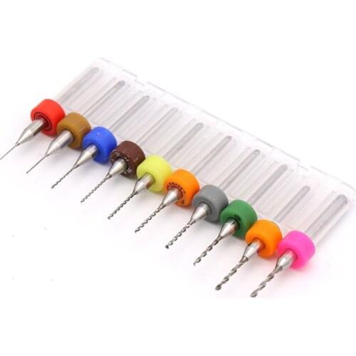 10pcs/Set 0.1mm-1.2mm High Quality Hard Alloy PCB Print Circuit Board Carbide Micro Drill Bits Tool 0.1mm 1.2mm for SMT CNC