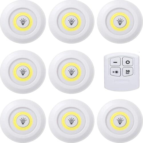 3W smart LED under cabinet light indoor faucet remote control dimmable battery desk night light corridor staircase kitchen loft