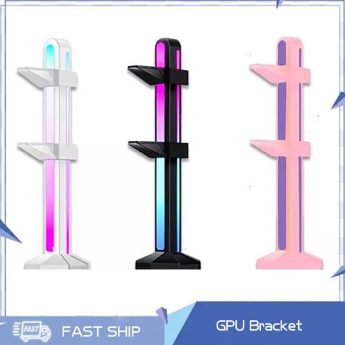 RGB Aluminum Vertical GPU Support,Graphics Card Jack Bracket,VGA Holder Stand 12V/5V AURA SYNC,Black/White/Pink