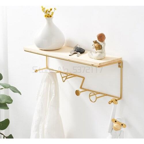 Nordic key storage porch rack creative clothing store wall perforated light luxury hook