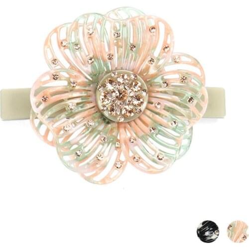 Fancy Hair Barrettes Clip for Women Girl Rhinestone Hair Accessory - Trendy Hair Ornament for Thick Braids Tiara Prom Wear Daily