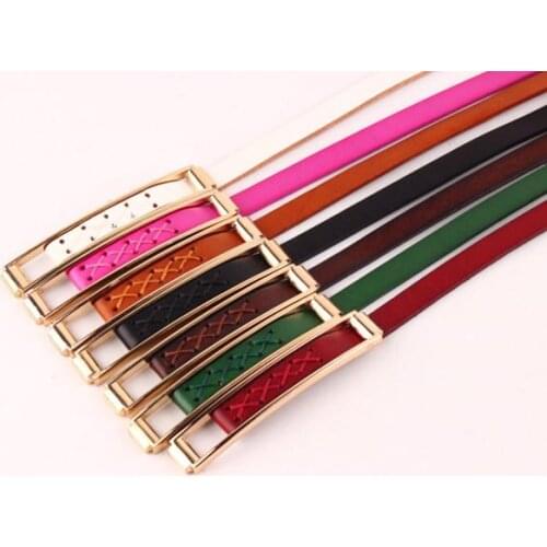 Free Shipping,woman fashion 100% cow leather pin buckle belt.Simple brand genuine leather kintted All-match belts,110cm,1.1cm