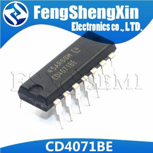 100pcs/lot CD4071 CD4071BE CD4071BD DIP-14 CMOS OR GATES IC