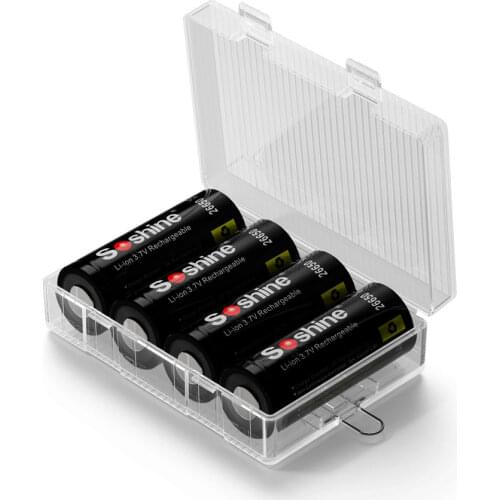 20pcs Soshine 26650 Battery Case Holder Cover Storage Box with Hook for 4X 26650 White