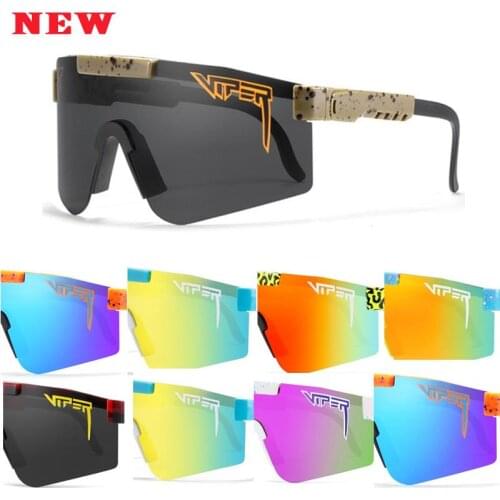 2021 Pit Viper Flat Top Sun Glasses TR90 Blue Frame Mirrored Lens Windproof Sport Polarized Sunglasses For Men/Woman UV400