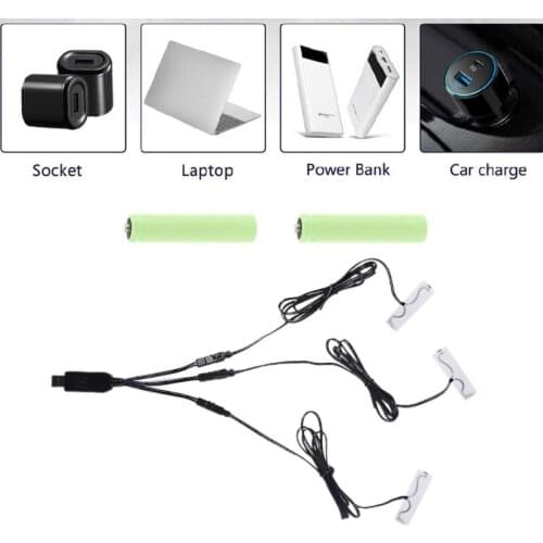 110cm 3in1 AA Battery Eliminator USB Powered for Toothbrush Toy Flashlight Clock Walkie Talkie Christmas Strip Light