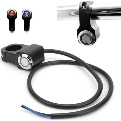 7/8in 22mm LED Indicator Light Motorcycle Switch Handlebar ON/OFF Headlight Fog Light Switch Button Universal for ATV UTV