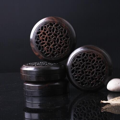 Specials boutique vintage seven-round flower round ebony rosewood openwork incense coil incense coil heaters incense