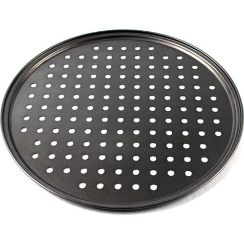 26/28/32CM Carbon Steel Non-stick Pizza Baking Pan Mesh Tray Plate Round Deep Dish Pizza Pan Tray Mould Bakeware Baking Tool