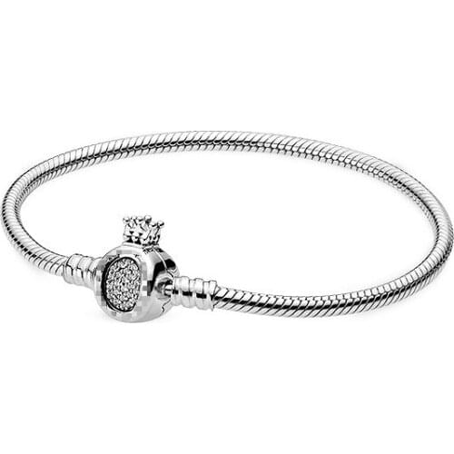 Panjia S925 sterling buckle bracelet Crown O chain snake bone chain bracelets