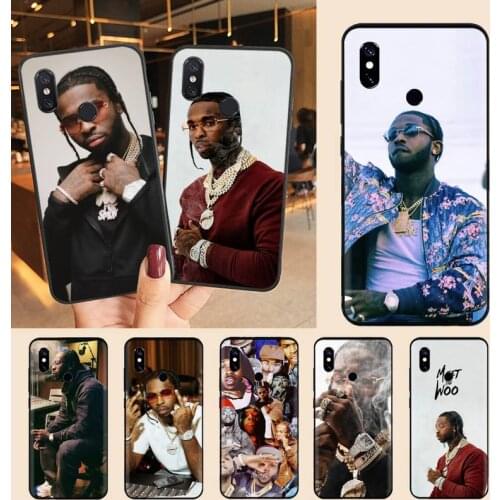 Pop Smoke Rapper drawing Phone Case For Xiaomi Redmi note 7 8 9 t max3 s 10 pro lite Luxury brand shell funda coque