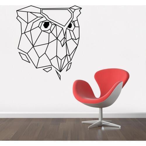 Black Geometric Owl Creative Wall Decor Stickers for Baby Nursery Vinyl Wall Decal Bedroom Living Room Removable Wallpaper S044