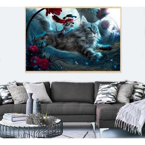 Fantasy Cat Posters and Prints Canvas Painting Animal Wall Print Wall Pictures for Living Room Home decor Cuadros Artwork