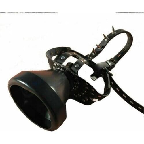 PU Leather Mouth Gag Plug With Plastic Funnel Belt Set chastity sexual toy adult sex furniture