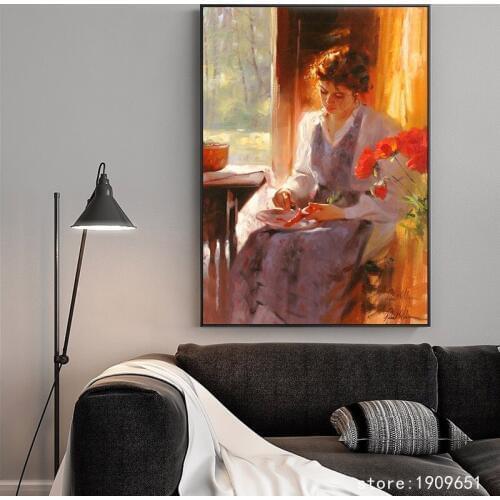No frame impression figures beauty flowers scenery canvas printings oil painting printed on cotton wall art decoration picture