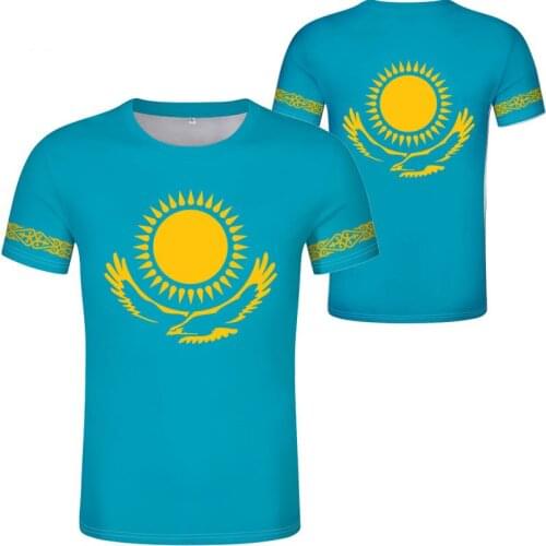 KAZAKHSTAN male diy free custom name number kaz boy t shirt nation flag kz russian kazakh country college print photo clothes