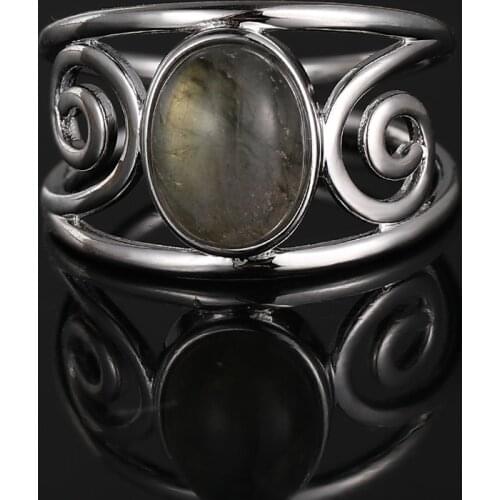 8*10MM Green Jade Gemstone Ring S925 Sterling Silver Female Engagement Wedding Party Jewelry Vintage Fine Jewelry