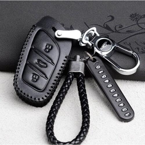 Leather car keychain car key case cover For MG ZS EV EZS HS EHS 2020 2019 Key Cover Car Key Protection Case Key Holder Set Fob
