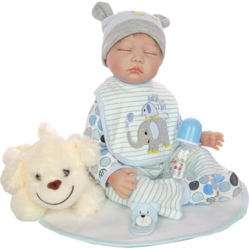 Children doll toys gift 22inch soft silicone reborn baby doll alive bebe reborn menino bonecas