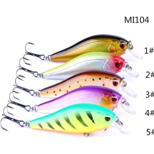 Hot Sales 5PCS Minnow 8CM-7.5G-#6 Hooks Built-in Small Magnet Plastic Hard Fishing Lures Artificial Baits