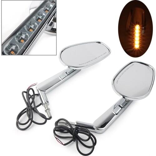 Motorcycle Pair Rearview Mirror with LED Turn Signals light For Harley VROD VRSCF 2009 2010 2011 2012 2013 2014 2015 2016 2017