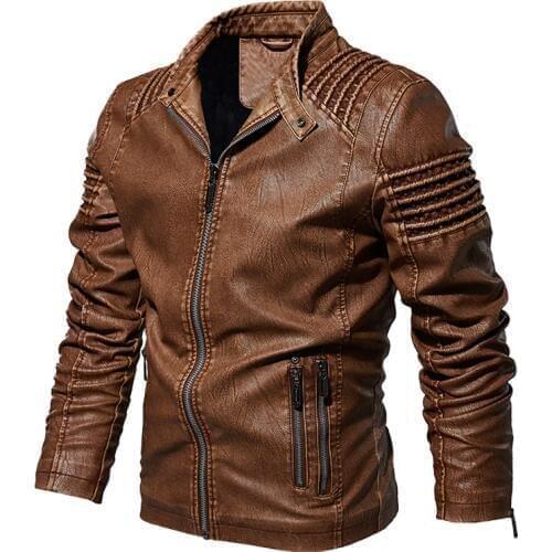 Mens Winter Military Leather Jacket Vintage Motorcycle Biker Jacket Coat Windbreaker Warm Pilot Leather Jacket M-5XL