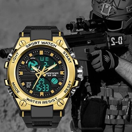 Fashion Sanda 739 Sports Mens Watches Top Brand Luxury Military Quartz Watch Men Waterproof S Shock Clock Relogio Masculino