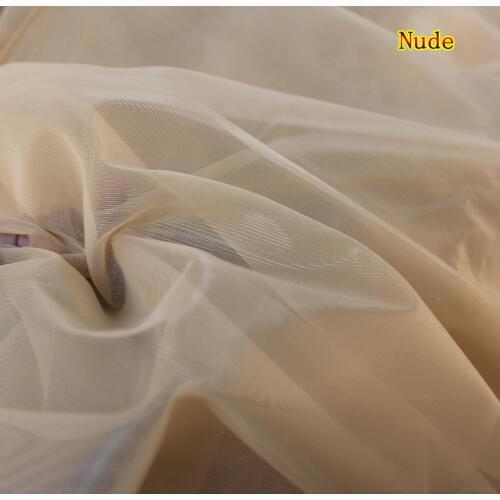 Soft skin nude mesh fine tulle 160cm wide 2meters/lot good quality for skirt blouse tops tutu petticoat cloth