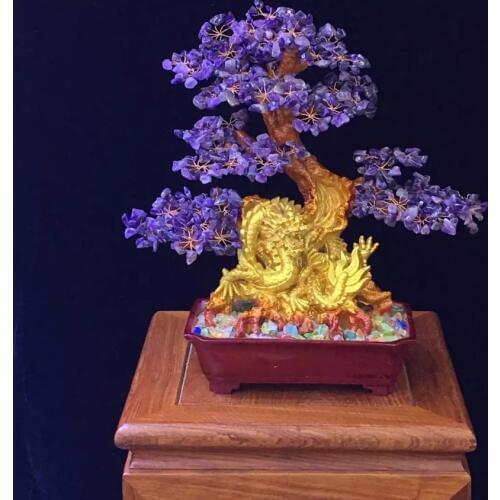 Natural amethyst lucky tree Rich cash cow crystal tree tree Violet arenaceous town house feng shui furnishing