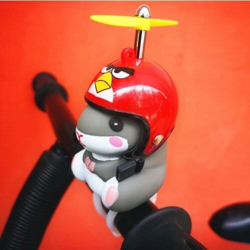 Novelty Bicycle Lights Bell Cute Yellow Duck Hamster with Hat Handlebar Horn Lamp for Motorcycle Motor Helmet Riding Cycling Car
