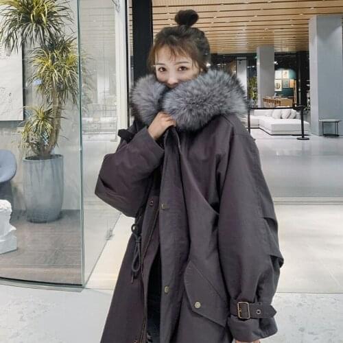 Plus Size Women Winter Jacket Women Parker Korean Style Parka Big Fur Collar Woman Coats Female Jackets Womens Clothing WPY955