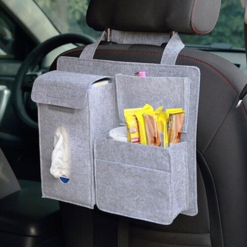 Car Back Seat Storage Bag Organizer Hanging Bag Paper Towel Mobile Phone Storage L41A
