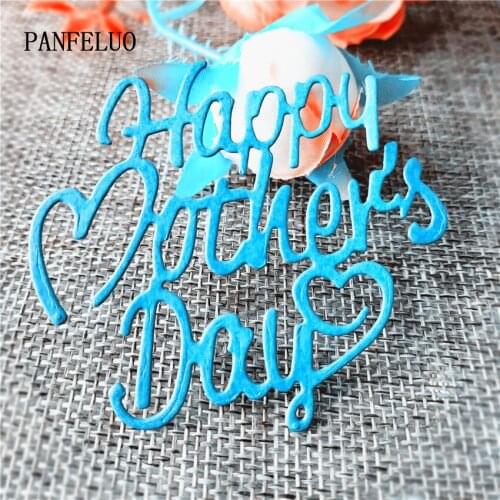 PANFELOU Happy mothers day words paper die cutting dies metal craft Scrapbooking/DIY Easter Easter Embossing mould cards