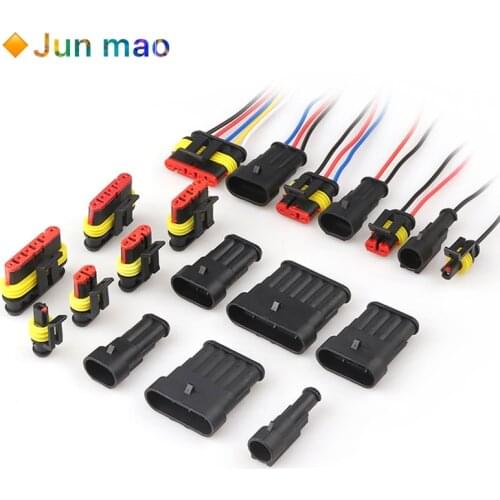 PBT Flame Retardant Material AMP Seal Waterproof Electrical Wire Connector Plug for Car Waterproof Connector1/2/3/4/5/6 Way