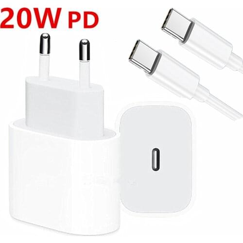 20W EU/US PD Plug PD Fast Charger for iPhone 12 USB C PD Quick Charging Cable for iPhone 12 pro mini 11 Samsung S20 Ultra S30
