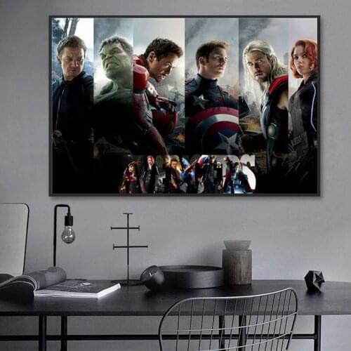 Marvel Super Hero Canvas Painting Poster Avengers Hulk Hawkeye Home Marvel Print Stylish Retro Room Living Home Decoration