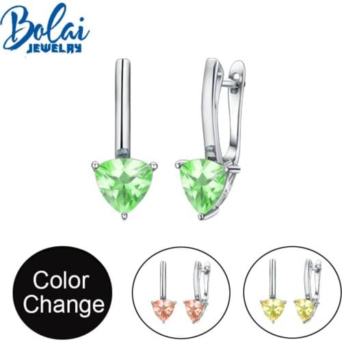 Simple earring color changing zultanite jewelry 925 sterling silver office daily wear gift to girlfriend girls bolai Jewelry
