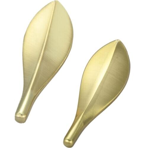 Leaf Shape Pull Handle zing alloy knob 75/90mm Vintage Golden Antique European style Furniture Hardware Drawer Cabinet w/screw