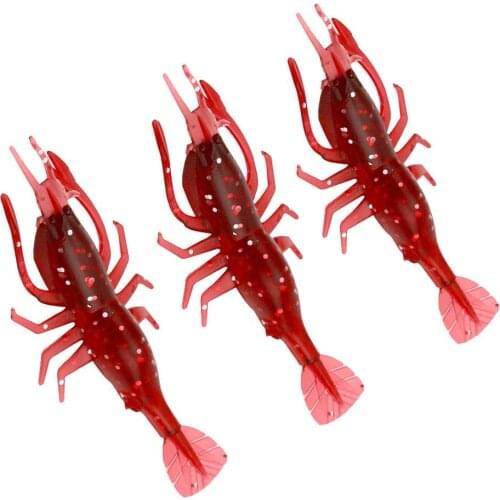 Simulate Soft Shrimp Fishing Lures 8cm Small Red Freshwater Fishing Shrimp Bait