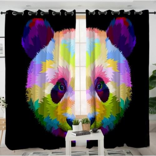 3D Window Curtains Cortinas De Dormitorio Cute Panda Print Room Home Decor Rideau De Fenetre Drapes Cotinas Rideau Salon