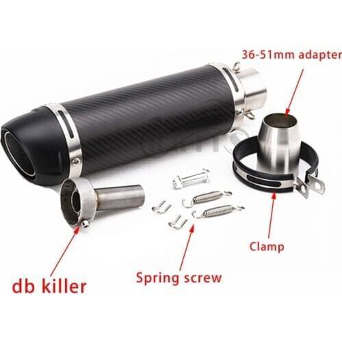 36-51mm Universal Motorcycle Carbon Fiber Slip On Exhaust Pipe Muffler Escape moto DB Killer for Most Motorcycle for Exhaust