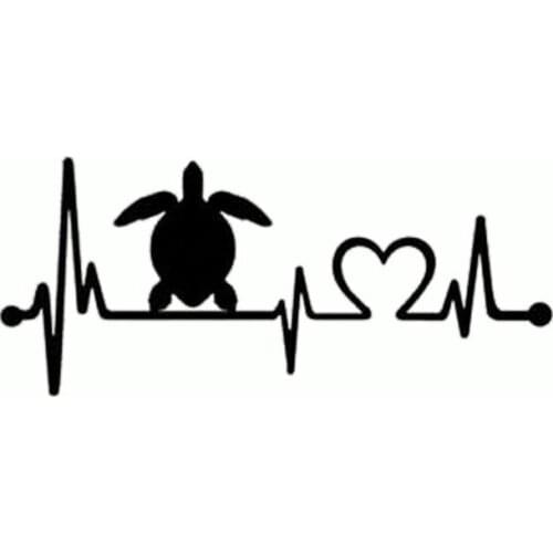 JuYouHui Exterior Accessories Decal Car Sticker Turtle Heartbeat Lifeline Waterproof and Sun Protection Sticker KK 20cm