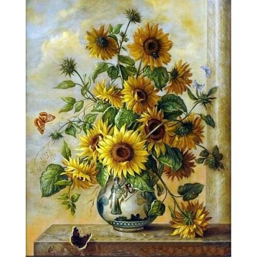 YIKEE diamond painting flower,cross stitch diamond,diamond mosaic paintings Y595