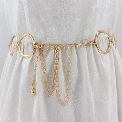 1Pcs Retro Womens Waist Chain Gold Silver Metal Lady Belts Women Belt Dress Accessories Belly Waist Chain Body Jewelry
