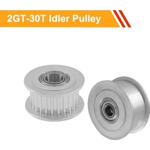 Tooth Belt Idler Pulley 2GT 30T with/without Teeth 7mm/11mm Belt Width Idler Pulley 3/4/5/6mm Bore TIming Belt Pulley